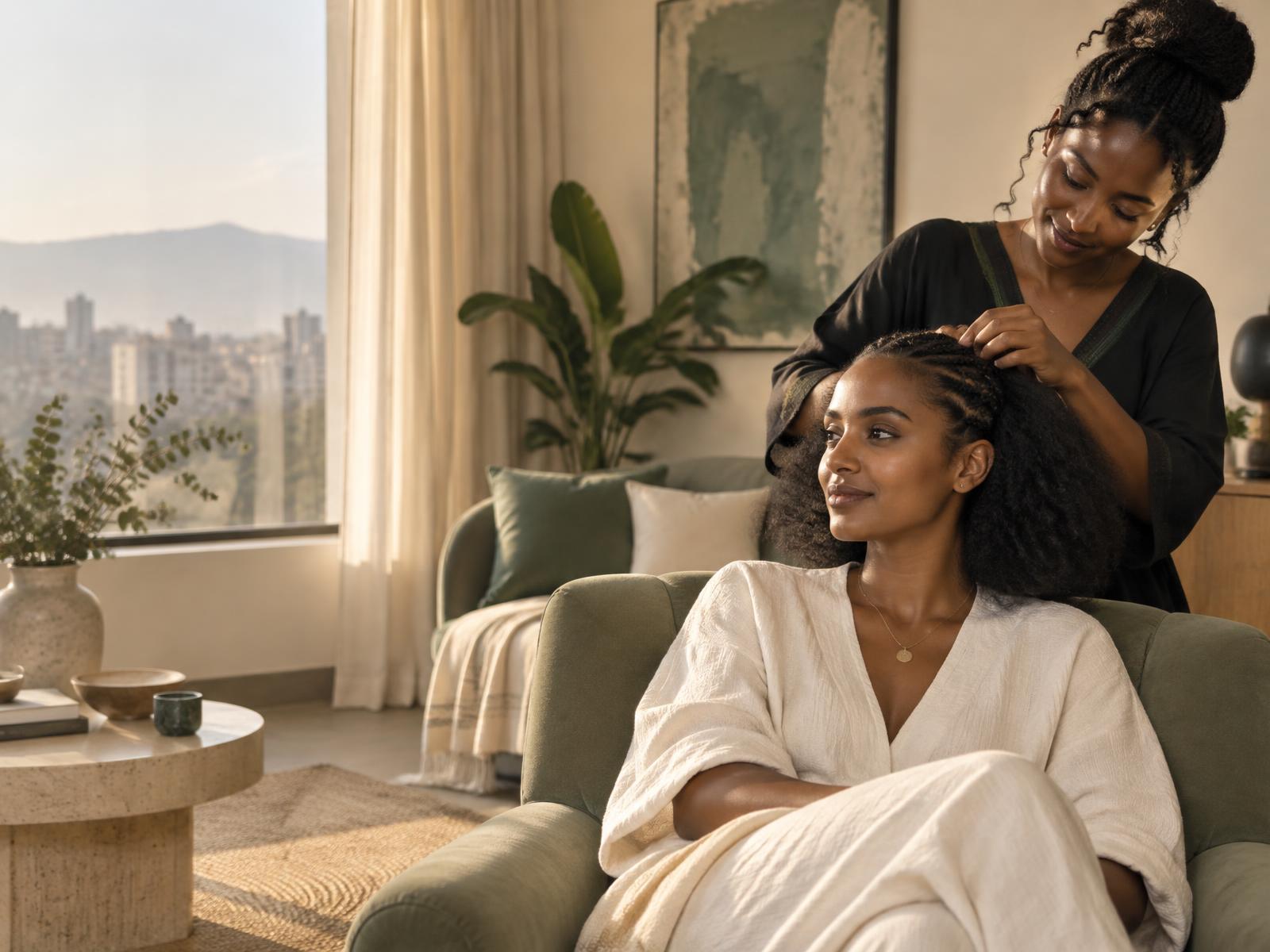 Konjo professional providing premium at-home personal care in Addis Ababa